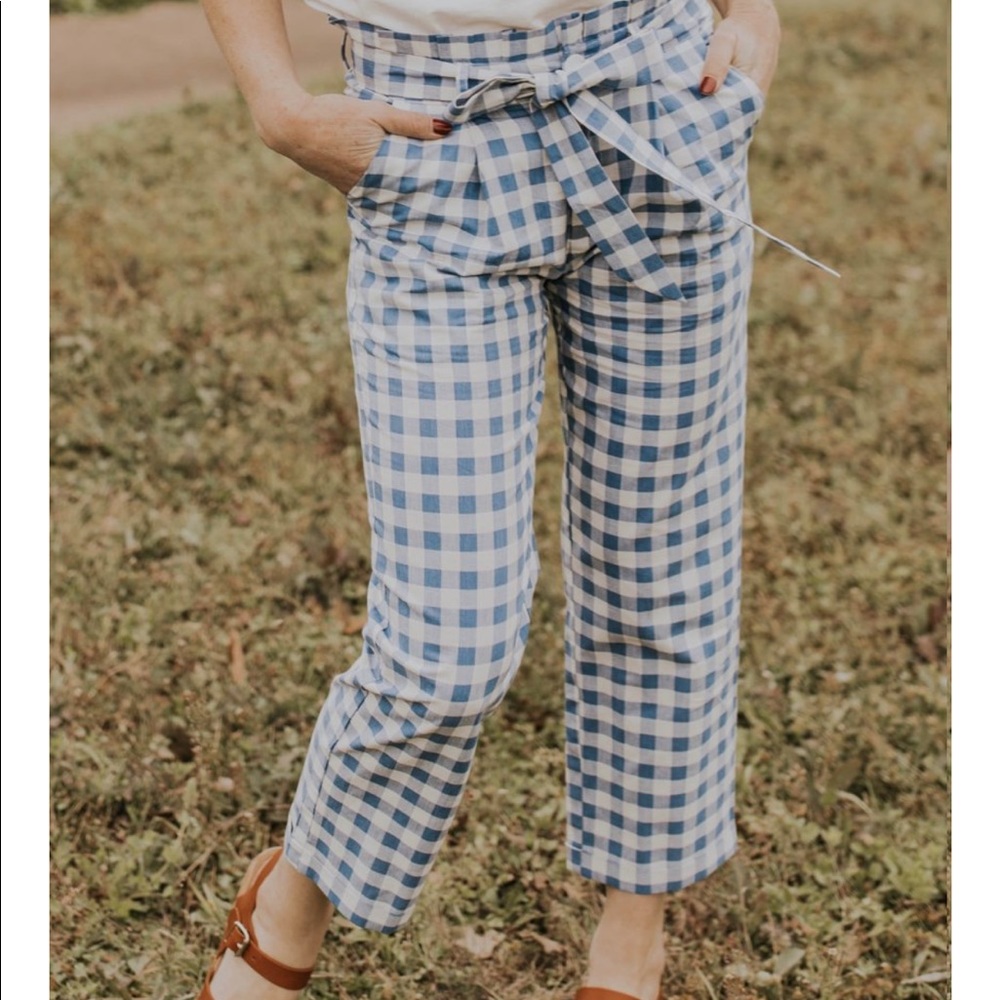 Roolee Merritt Gingham Pants NWT! 💙